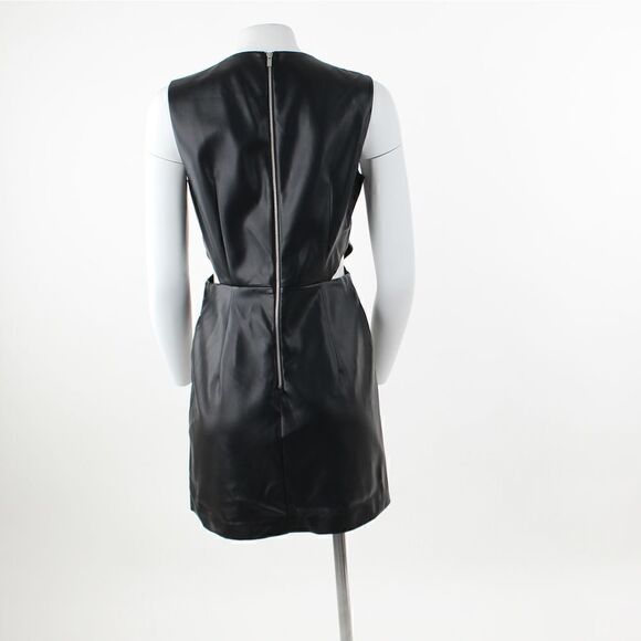 French Connection Crolenda PU Cutout Dress in Black - Picture 3 of 5